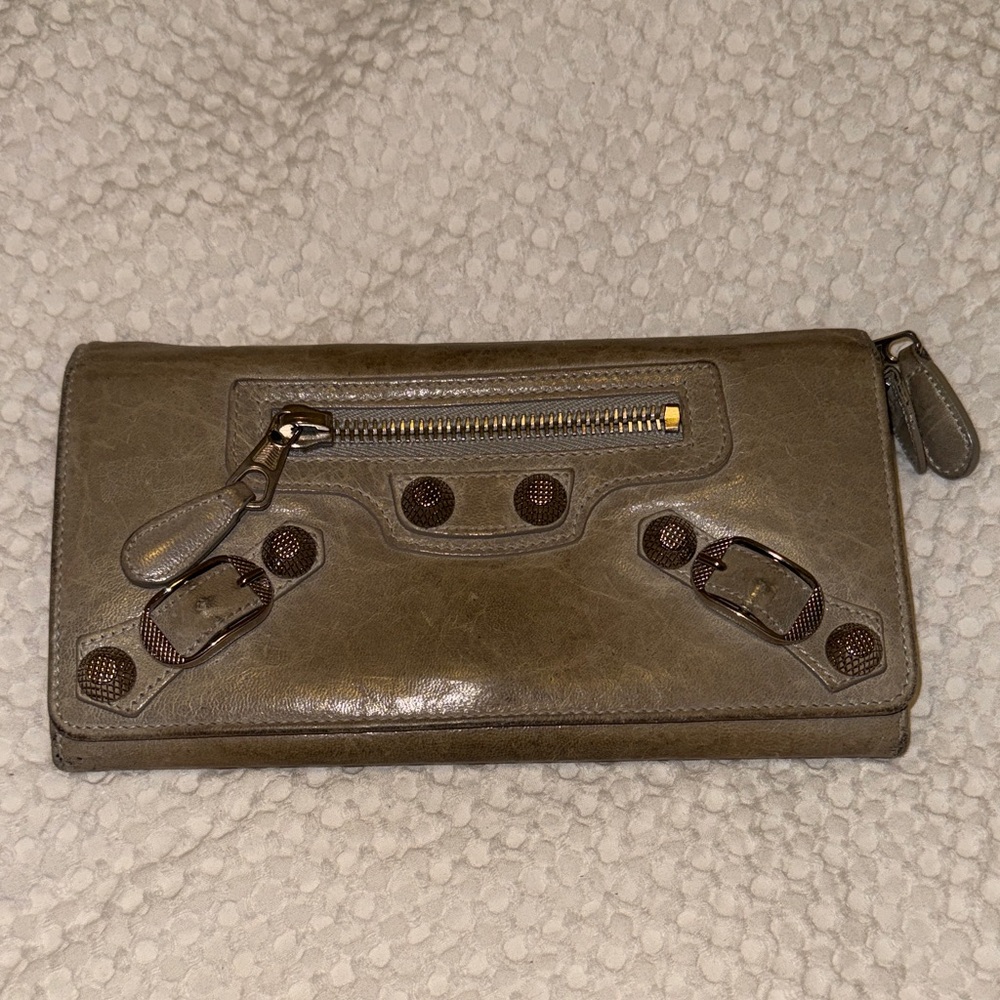 Balenciaga Green Leather Wallet